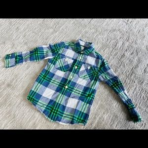 Boys button down plaid shirt